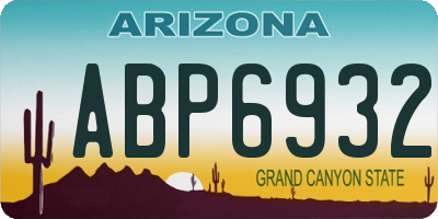 AZ license plate ABP6932