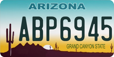 AZ license plate ABP6945