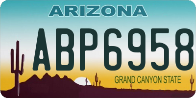 AZ license plate ABP6958