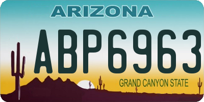 AZ license plate ABP6963
