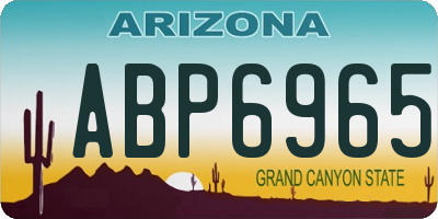 AZ license plate ABP6965