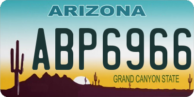 AZ license plate ABP6966