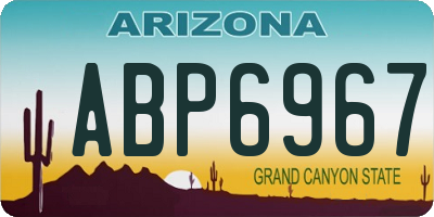 AZ license plate ABP6967