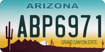 AZ license plate ABP6971