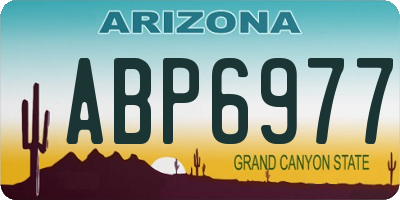 AZ license plate ABP6977
