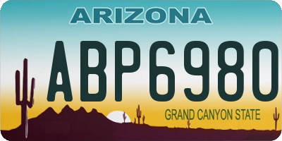 AZ license plate ABP6980
