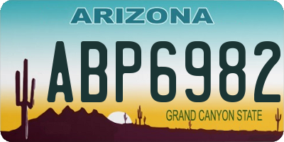 AZ license plate ABP6982