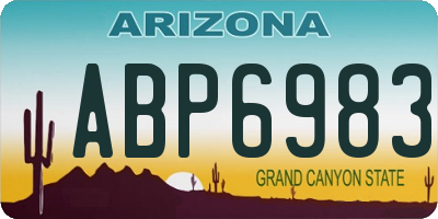 AZ license plate ABP6983