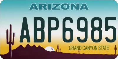 AZ license plate ABP6985