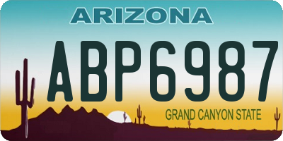 AZ license plate ABP6987