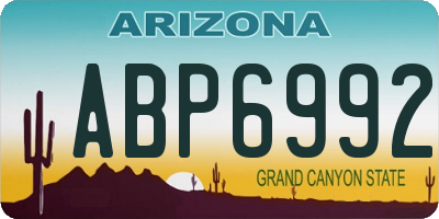 AZ license plate ABP6992