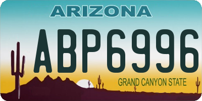 AZ license plate ABP6996