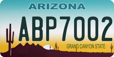 AZ license plate ABP7002