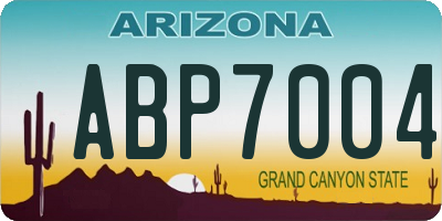AZ license plate ABP7004