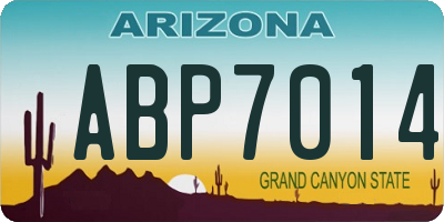 AZ license plate ABP7014