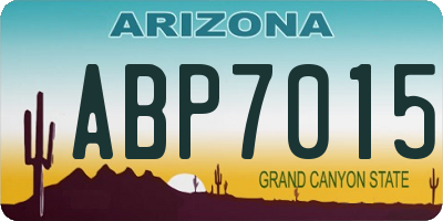 AZ license plate ABP7015