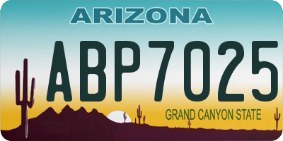 AZ license plate ABP7025