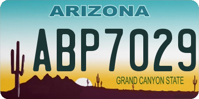 AZ license plate ABP7029