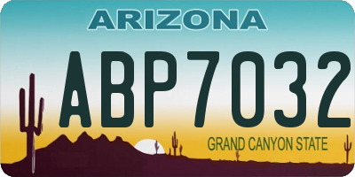AZ license plate ABP7032