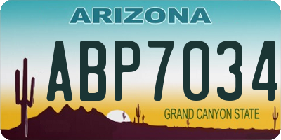 AZ license plate ABP7034