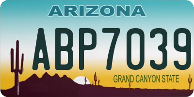 AZ license plate ABP7039