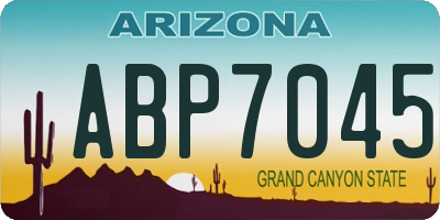 AZ license plate ABP7045