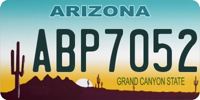 AZ license plate ABP7052