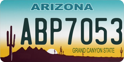 AZ license plate ABP7053