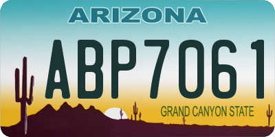 AZ license plate ABP7061