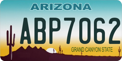 AZ license plate ABP7062
