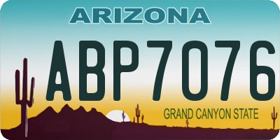 AZ license plate ABP7076