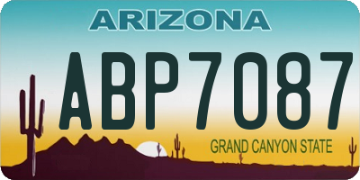 AZ license plate ABP7087