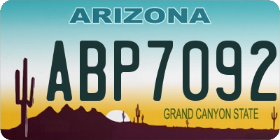 AZ license plate ABP7092