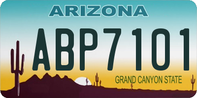 AZ license plate ABP7101