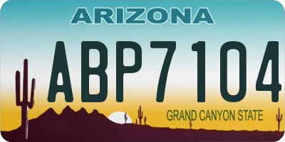 AZ license plate ABP7104