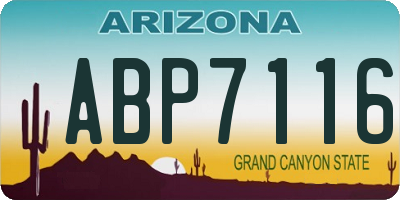 AZ license plate ABP7116