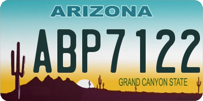 AZ license plate ABP7122