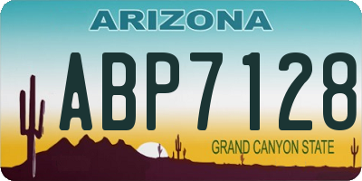 AZ license plate ABP7128