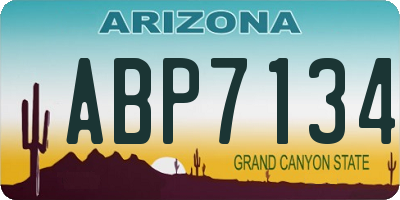 AZ license plate ABP7134