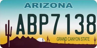 AZ license plate ABP7138