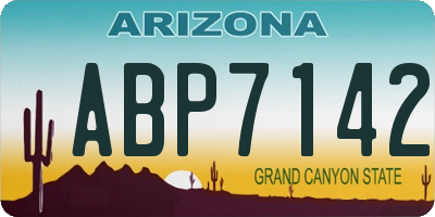 AZ license plate ABP7142