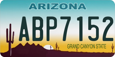 AZ license plate ABP7152
