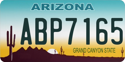 AZ license plate ABP7165