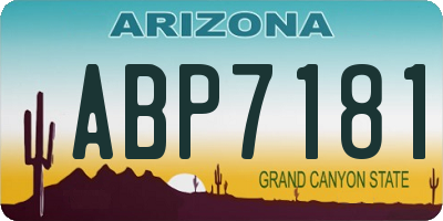 AZ license plate ABP7181
