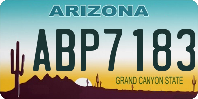 AZ license plate ABP7183
