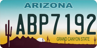 AZ license plate ABP7192