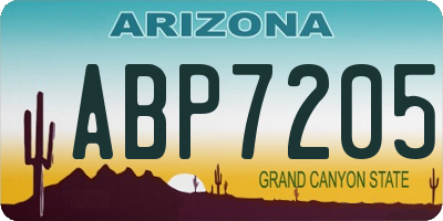 AZ license plate ABP7205