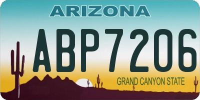 AZ license plate ABP7206