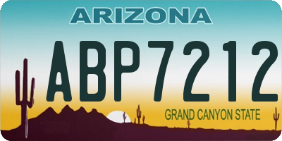 AZ license plate ABP7212