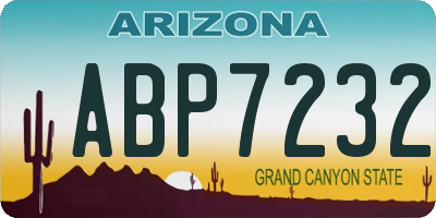 AZ license plate ABP7232